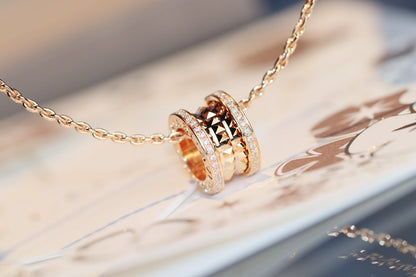 [Polaidi Jewelry]ZERO 1 ROCK PEDANT PINK GOLD NECKLACE