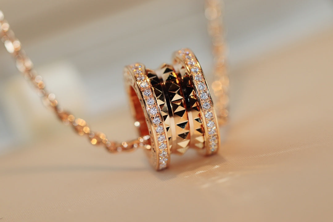 [Polaidi Jewelry]ZERO 1 ROCK PEDANT PINK GOLD NECKLACE