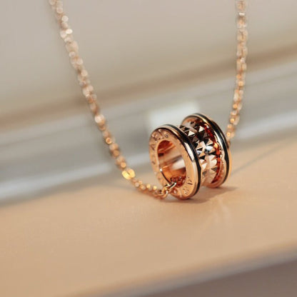 [Polaidi Jewelry]ZERO 1 ROCK PEDANT PINK GOLD BLACK NECKLACE