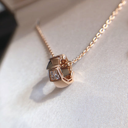 [Polaidi Jewelry]SERPENTI PEDANT DIAMOND PINK GOLD NECKLACE