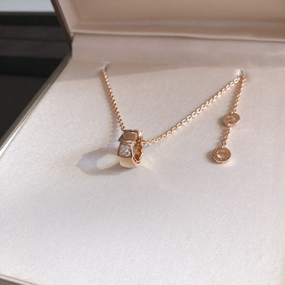 [Polaidi Jewelry]SERPENTI PEDANT DIAMOND PINK GOLD NECKLACE