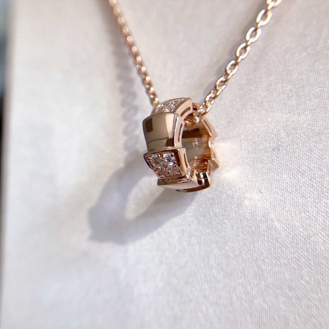 [Polaidi Jewelry]SERPENTI PEDANT DIAMOND PINK GOLD NECKLACE