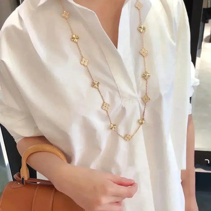 [：Polaidi Jewelry]CLOVER 20 MOTIFS LASER DIAMOND NECKLACE