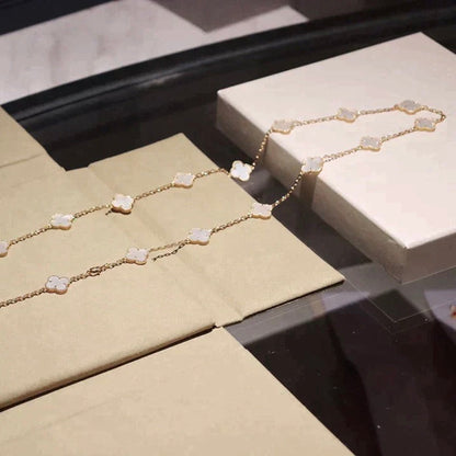 [Polaidi Jewelry]CLOVER 20 MOTIFS WHITE MOP NECKLACE
