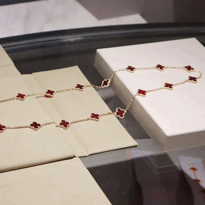 [：Polaidi Jewelry]CLOVER 20 MOTIFS CARNELIAN NECKLACE