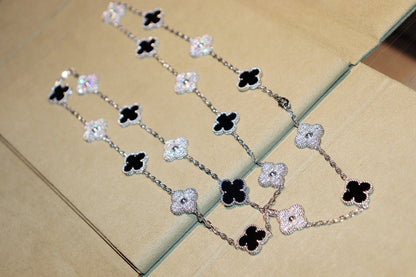 [：Polaidi Jewelry]CLOVER 20 MOTIFS ONYX DIAMOND SILVER