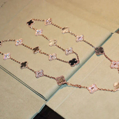 [Polaidi Jewelry]CLOVER 20 MOTIFS DARK MOP DIAMOND  NECKLACE