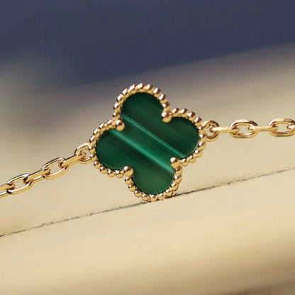 [Polaidi Jewelry]CLOVER 20 MOTIFS MALACHITE DIAMOND NECKLACE