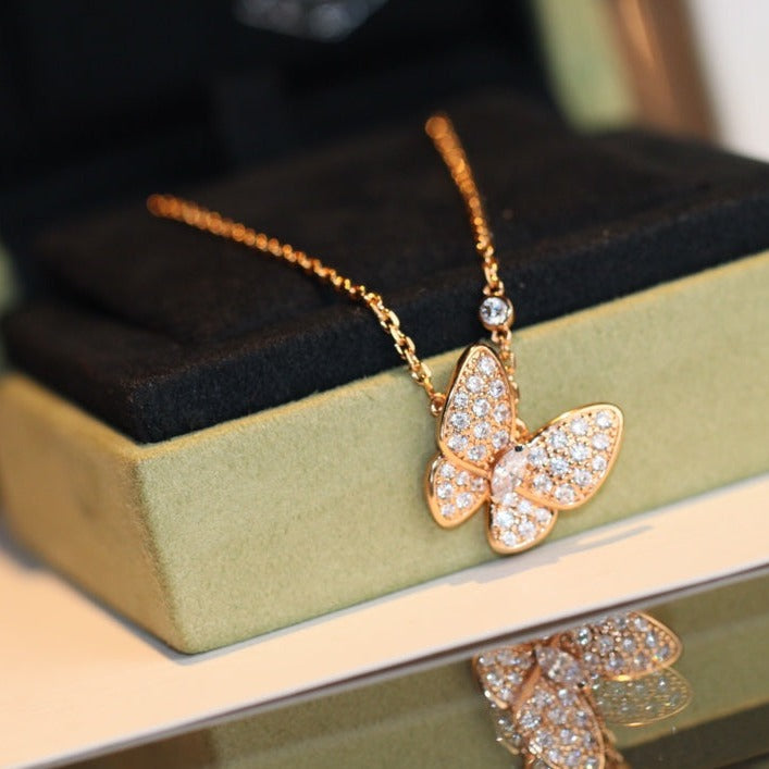 [：Polaidi Jewelry]BUTTERFLY DIAMOND NECKLACE