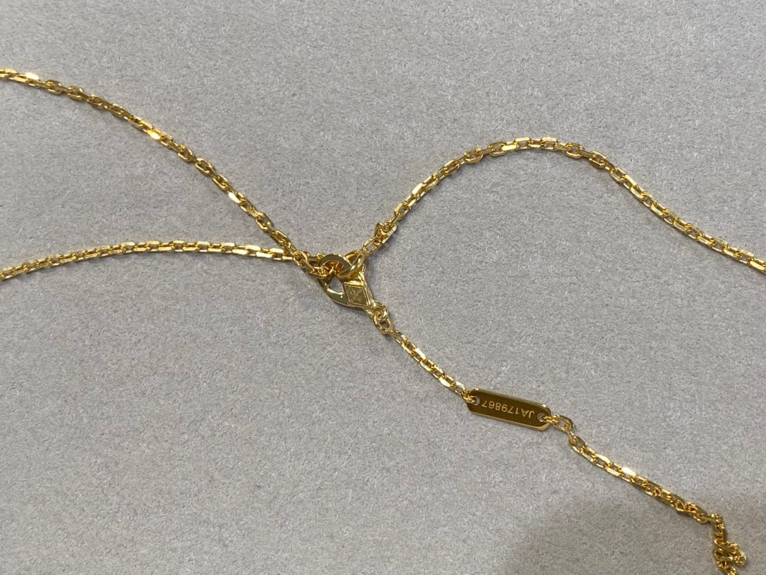 [：Polaidi Jewelry]CLOVER 25MM NECKLACE GOLD CARNELIAN