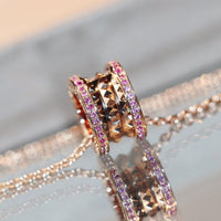 [Polaidi Jewelry ]ZERO 1 ROCK PINK GOLD PINK DIAMOND NECKLACE