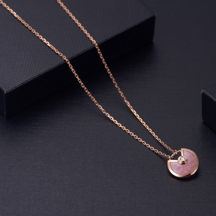 [：Polaidi Jewelry]AMULETTE ROSE GOLD PINK MOP NECKLACE