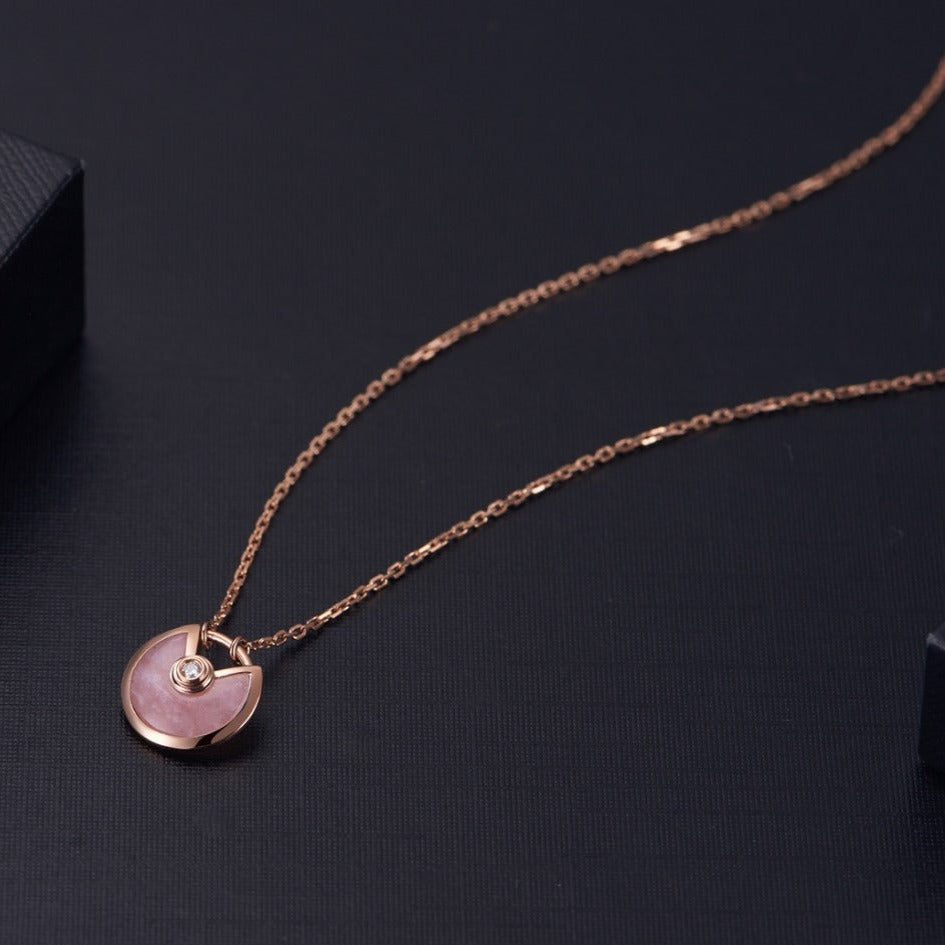 [：Polaidi Jewelry]AMULETTE ROSE GOLD PINK MOP NECKLACE