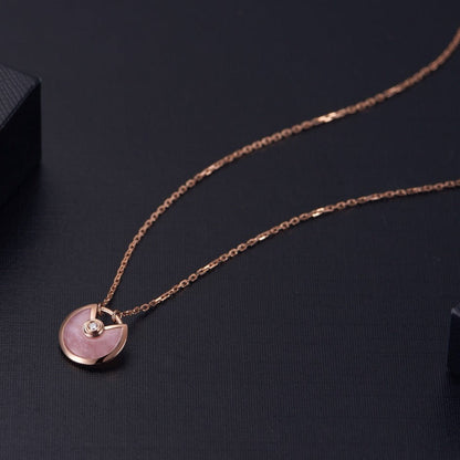 [：Polaidi Jewelry]AMULETTE ROSE GOLD PINK MOP NECKLACE