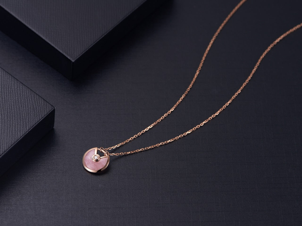 [：Polaidi Jewelry]AMULETTE ROSE GOLD PINK MOP NECKLACE