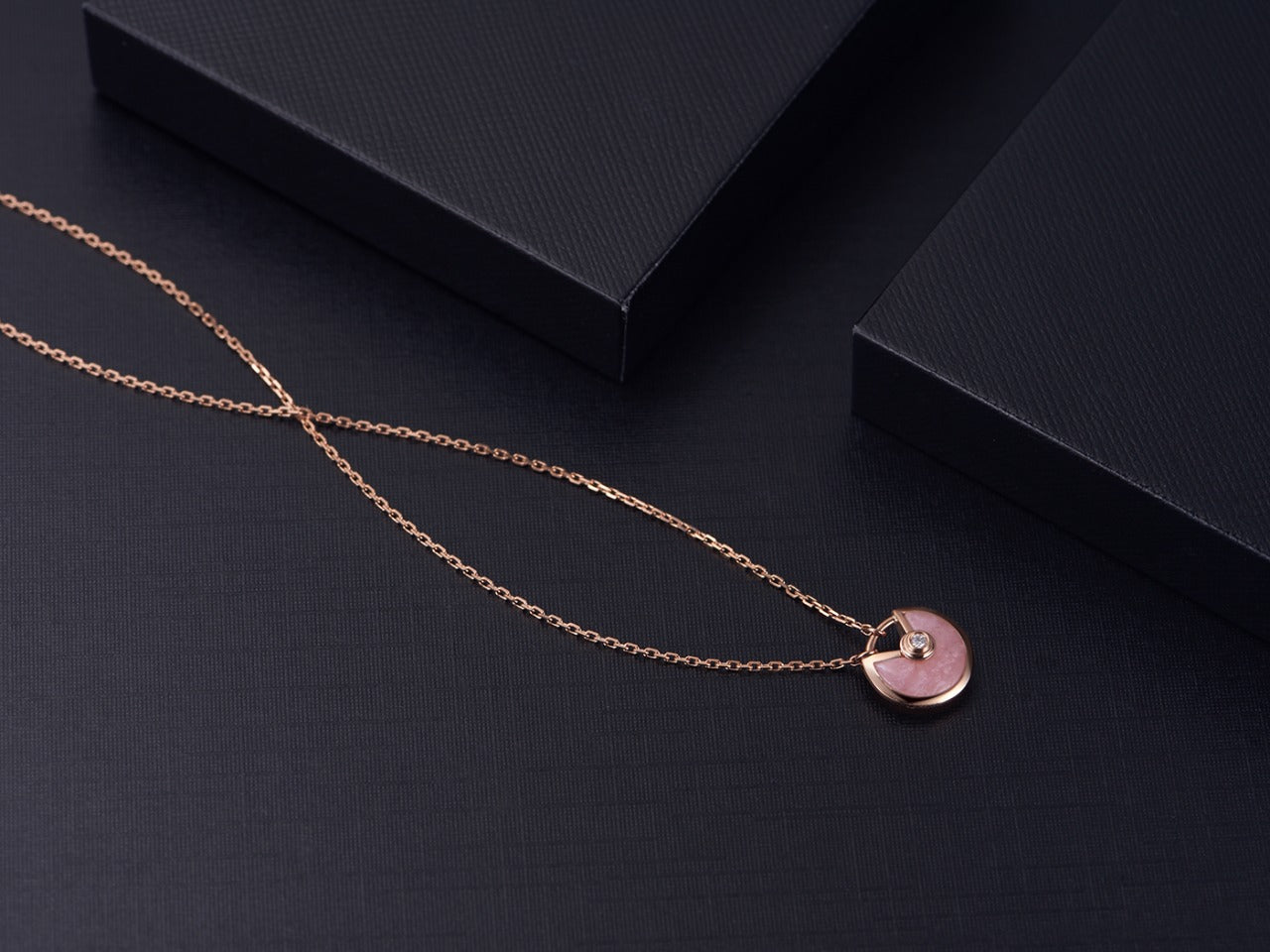 [：Polaidi Jewelry]AMULETTE ROSE GOLD PINK MOP NECKLACE