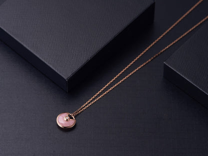 [：Polaidi Jewelry]AMULETTE ROSE GOLD PINK MOP NECKLACE