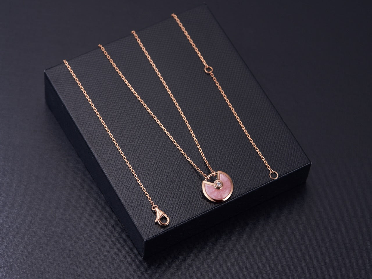 [：Polaidi Jewelry]AMULETTE ROSE GOLD PINK MOP NECKLACE