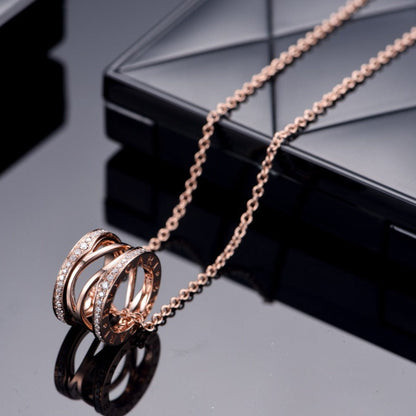 [Polaidi Jewelry]ZERO 1 PINK GOLD DIAMOND OPEN NECKLACE