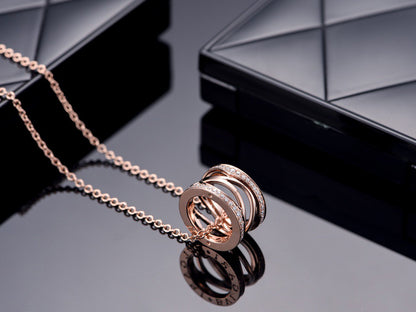 [Polaidi Jewelry]ZERO 1 PINK GOLD DIAMOND OPEN NECKLACE