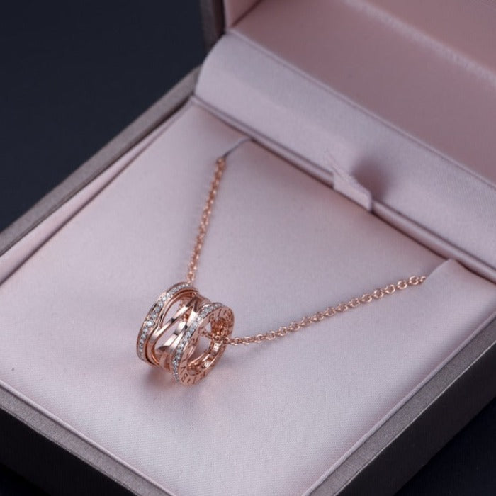 [Polaidi Jewelry]ZERO 1 PINK GOLD DIAMOND OPEN NECKLACE
