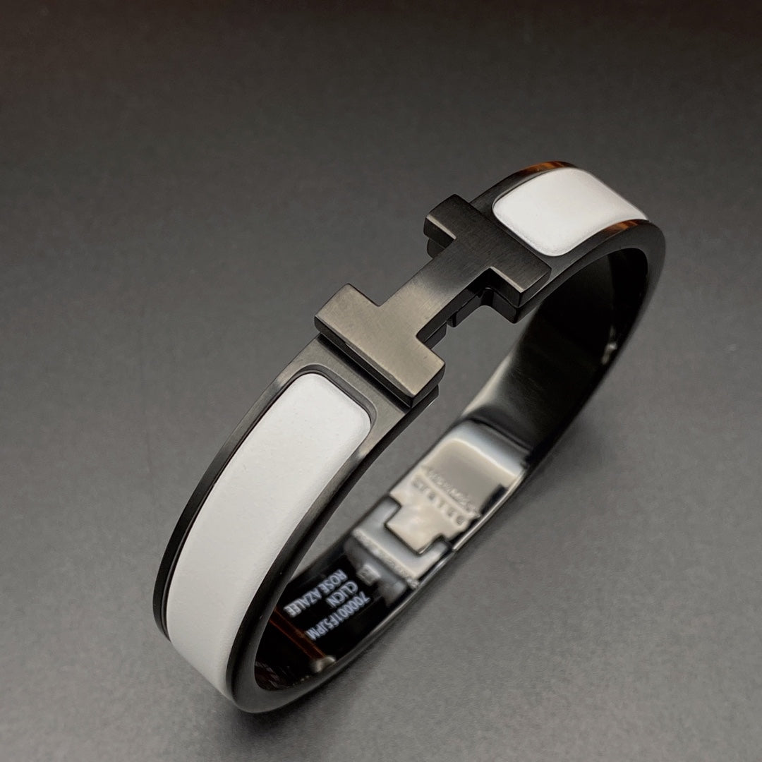 [：Polaidi Jewelry]H BRACELET 12MM BLACK WHITE CERAMIC