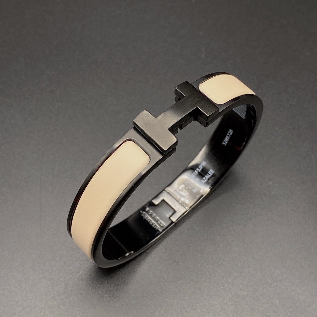 [Polaidi Jewelry]H BRACELET 12MM BLACK BEIGE CERAMIC
