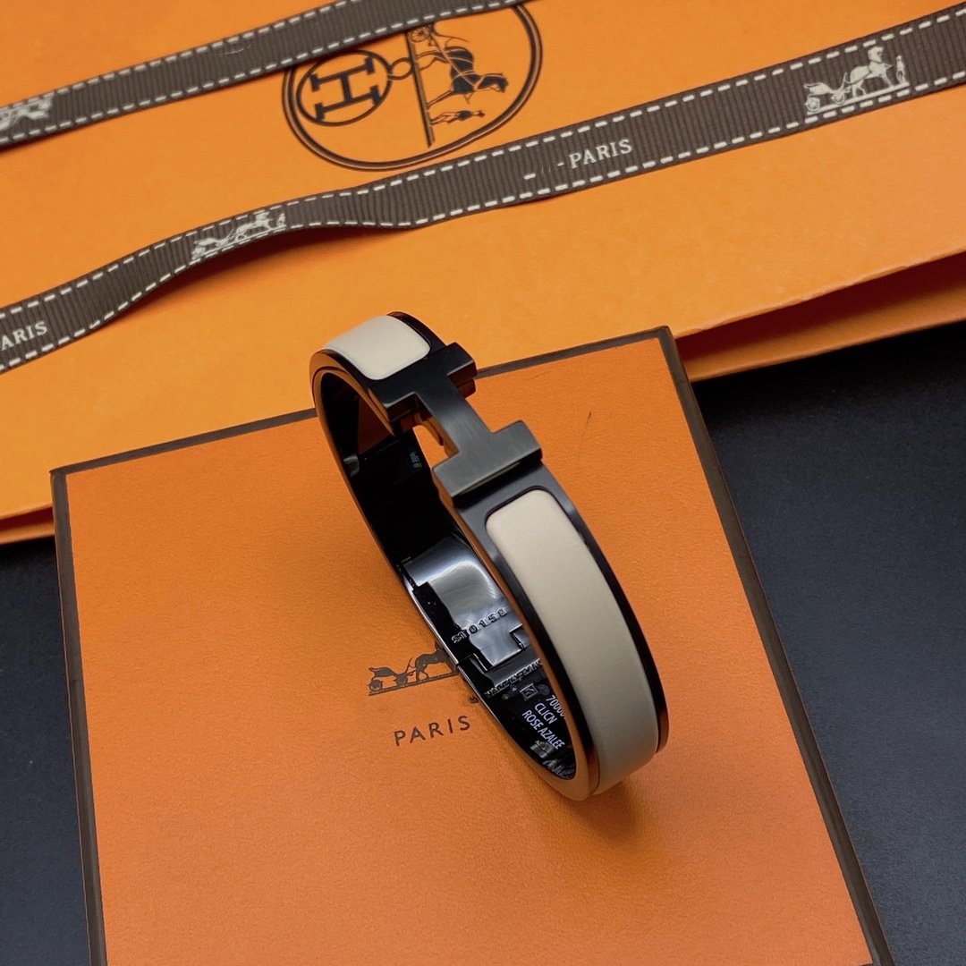 [：Polaidi Jewelry]H BRACELET 12MM BLACK BEIGE CERAMIC