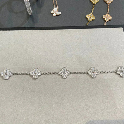 [Polaidi Jewelry] CLOVER 5 MOTIF FULL DIAMOND BRACELET COLLECTION