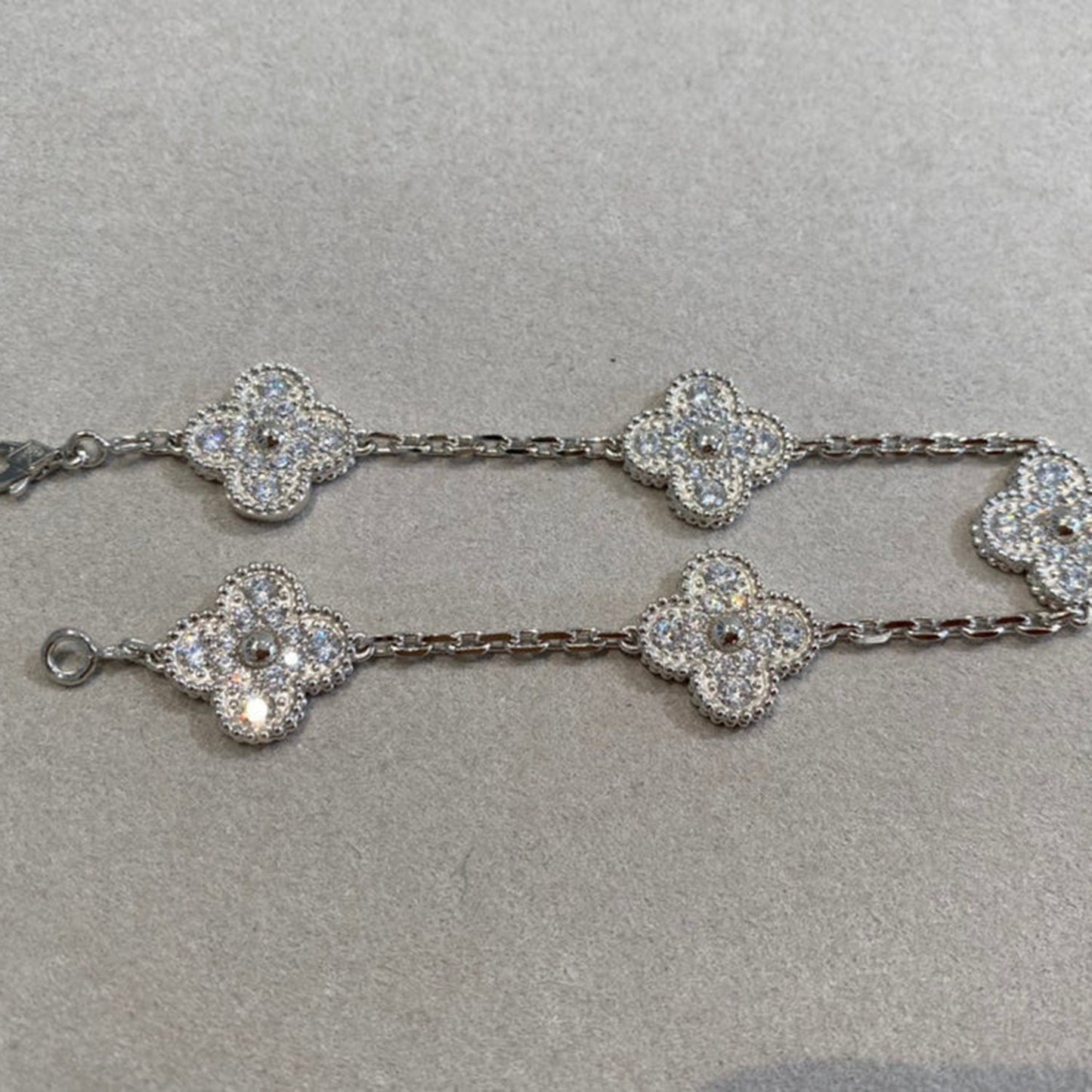 [Polaidi Jewelry] CLOVER 5 MOTIF FULL DIAMOND BRACELET COLLECTION