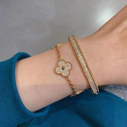[Polaidi Jewelry] CLOVER 5 MOTIF FULL DIAMOND BRACELET COLLECTION