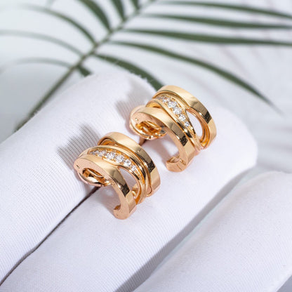 [Polaidi Jewelry]ZERO 1 PINK GOLD DIAMONDS EARRINGS