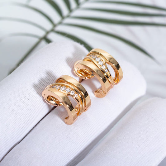[Polaidi Jewelry]ZERO 1 PINK GOLD DIAMONDS EARRINGS