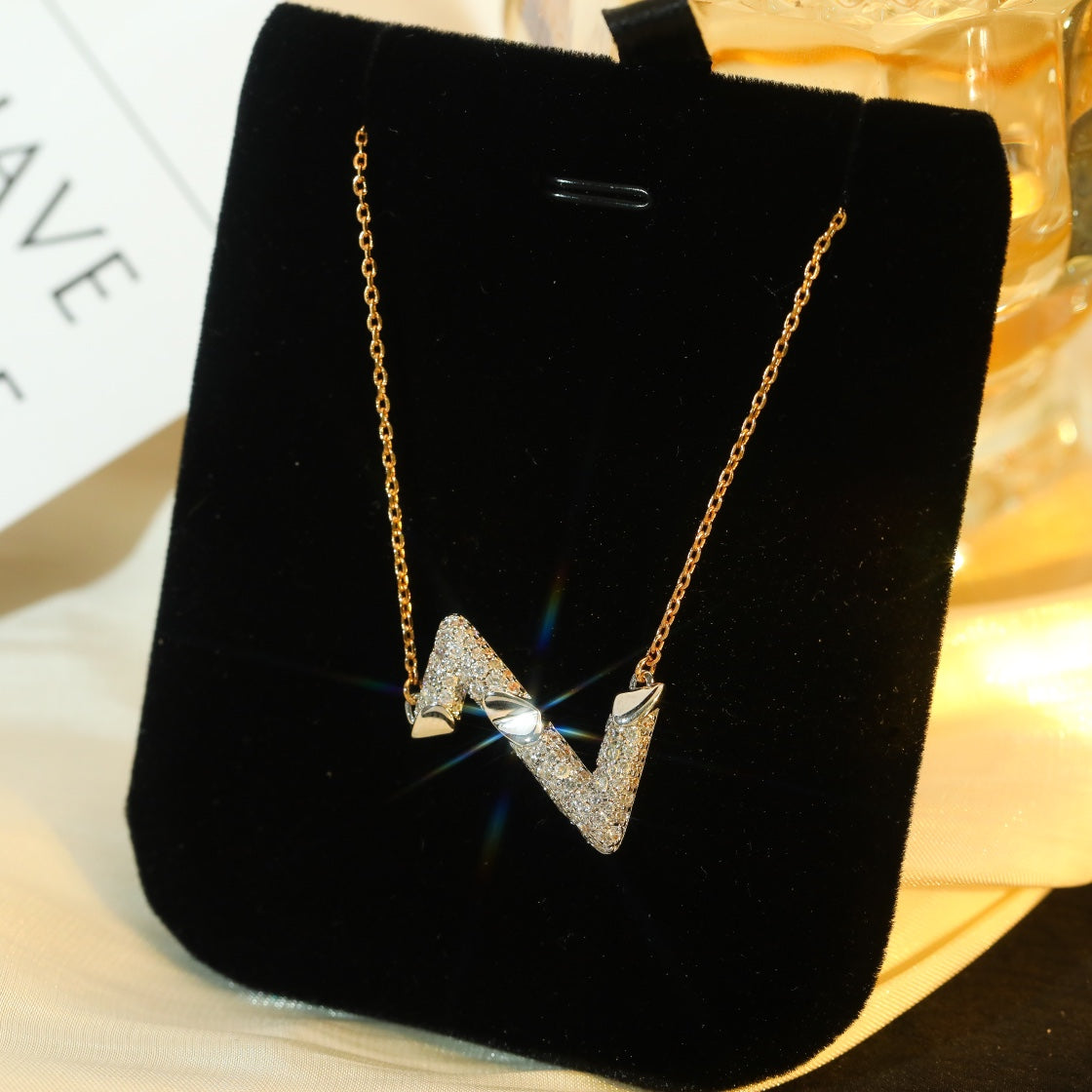 [：Polaidi Jewelry]VOLT SILVER DIAMOND PEDANT NECKLACE
