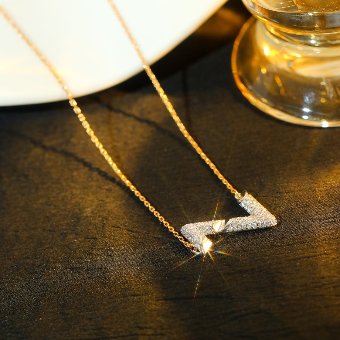 [Polaidi Jewelry]VOLT SILVER DIAMOND PEDANT NECKLACE