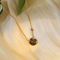 [Polaidi Jewelry ]SUN PEDANT PINK GOLD 1 DIAMOND NECKLACE