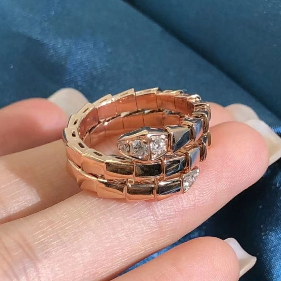 [Polaidi Jewelry]SERPENTS DOUBLE ROW DIAMOND RING