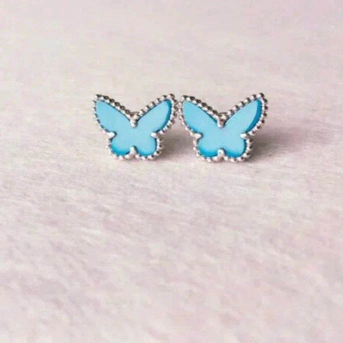 [：Polaidi Jewelry]BUTTERFLY TURQUOISE EARRINGS SILVER