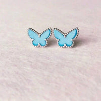 [Polaidi Jewelry ]BUTTERFLY TURQUOISE EARRINGS SILVER