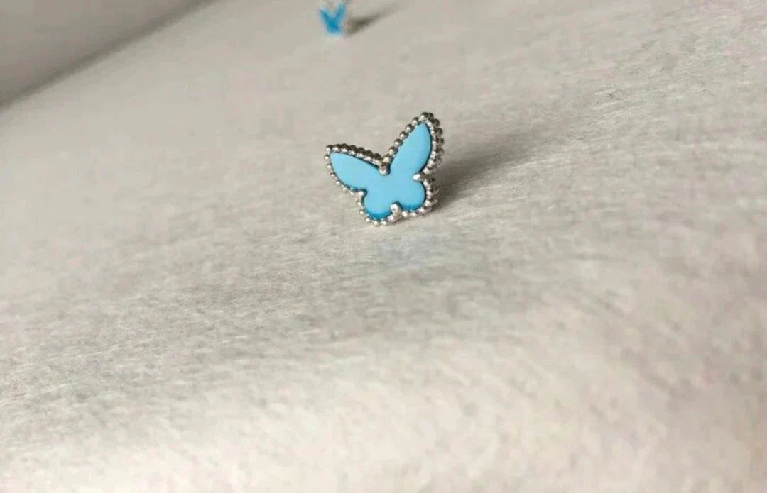 [Polaidi Jewelry]BUTTERFLY TURQUOISE EARRINGS SILVER