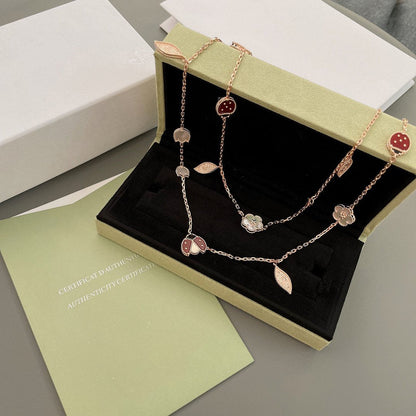[：Polaidi Jewelry]LUCKY SPRING 15 MOTIFS ROSE GOLD NECKLACE