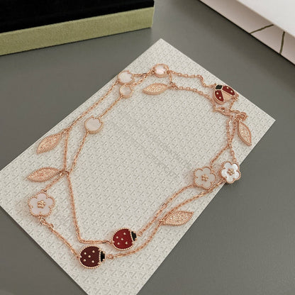[Polaidi Jewelry]LUCKY SPRING 15 MOTIFS ROSE GOLD NECKLACE