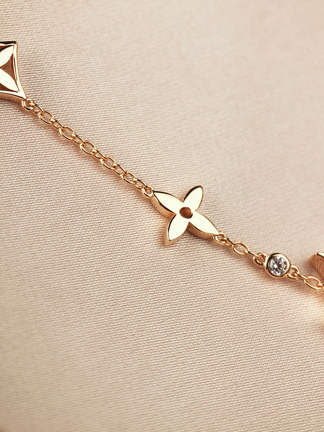 [：Polaidi Jewelry]STAR AND SUN 7 MOTIFS GOLD BRACELET