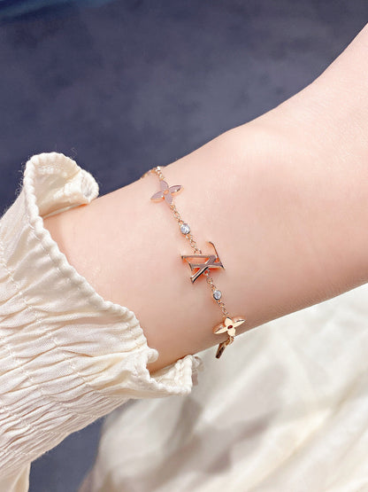 [：Polaidi Jewelry]STAR AND SUN 7 MOTIFS GOLD BRACELET
