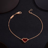 [Polaidi Jewelry ]HEART CARNELIAN PINK GOLD BRACELET