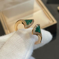 [Polaidi Jewelry ]DREAM MALACHITE DIAMOND OPEN RING