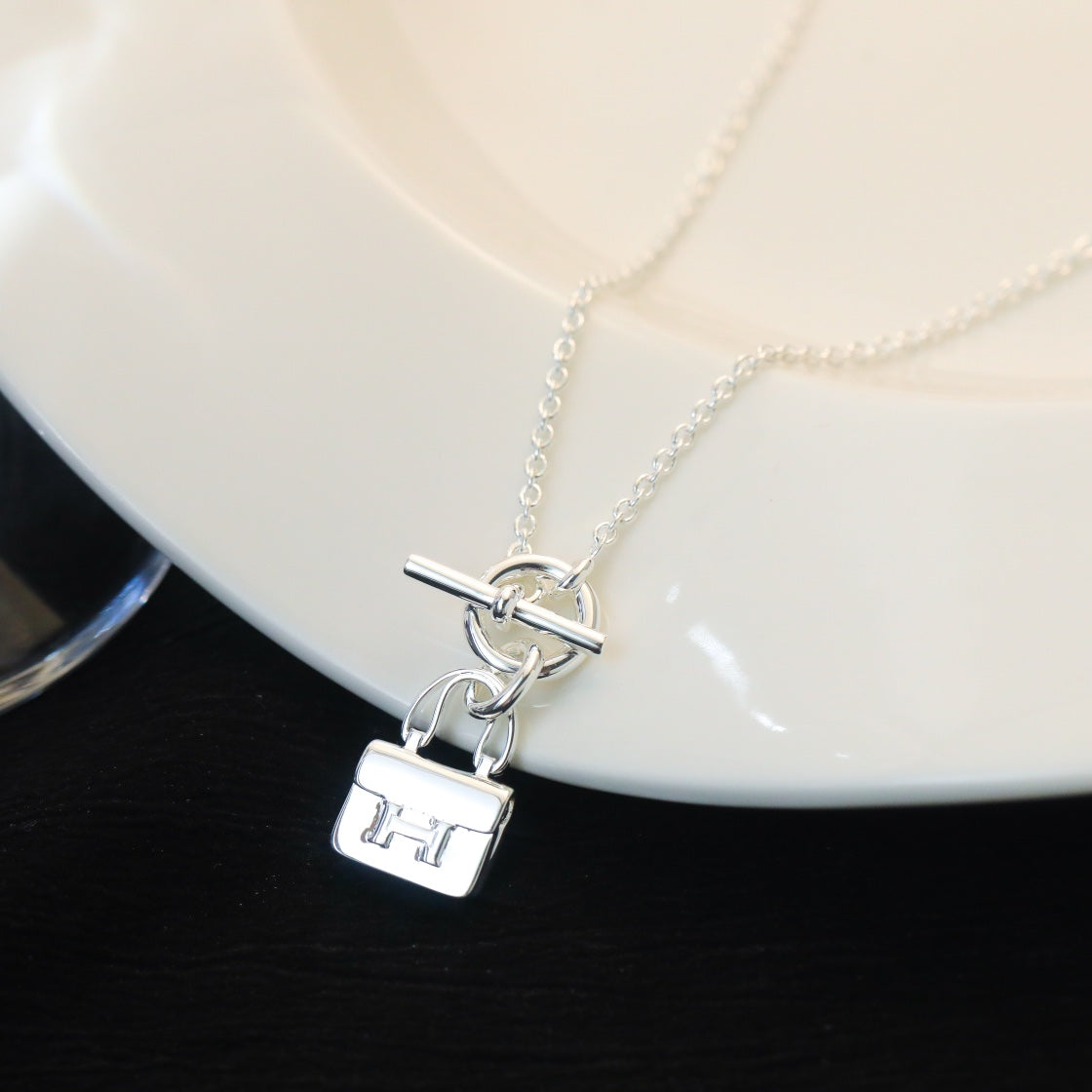 [Polaidi Jewelry]POP H PEDANT SILVER NECKLACE