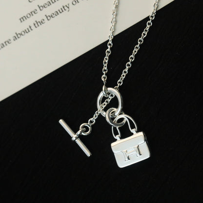[Polaidi Jewelry]POP H PEDANT SILVER NECKLACE