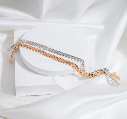 [：Polaidi Jewelry]KELLY CHAIN SILVER DIAMOND BRACELET