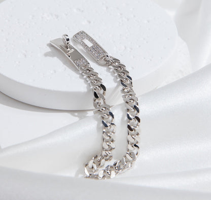 [：Polaidi Jewelry]KELLY CHAIN SILVER DIAMOND BRACELET